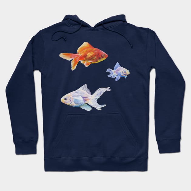 Goldfish Variety Pack - painted fish Hoodie by EmilyBickell